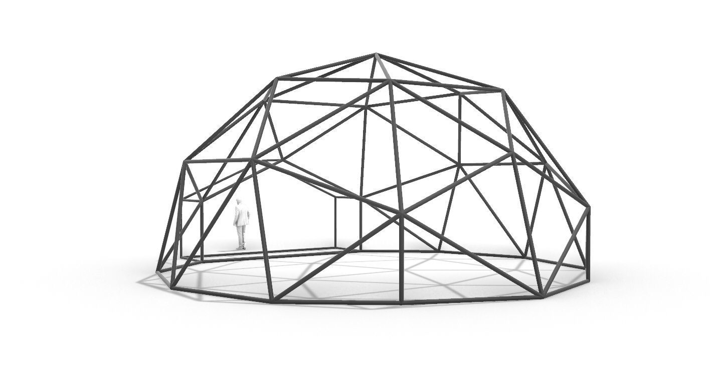 Geodesic Dome with Entry v1 3D model_12