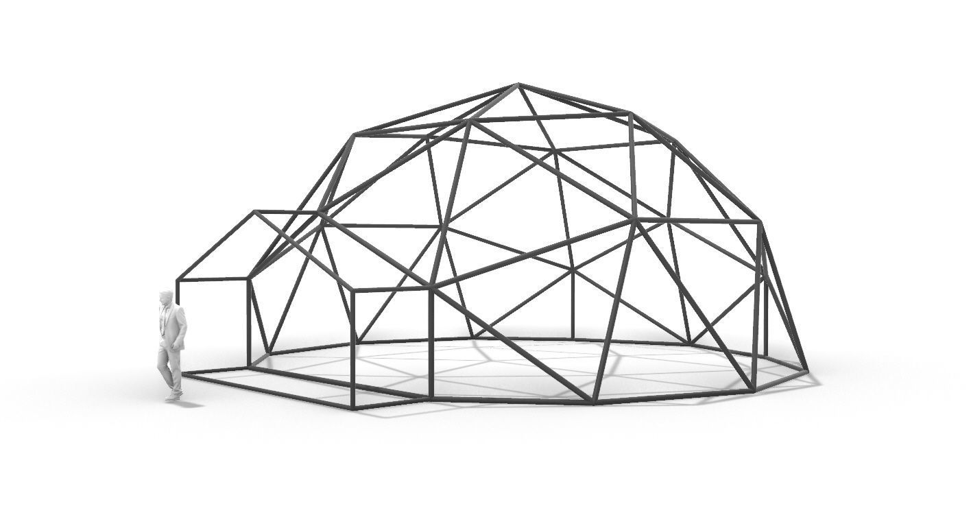 Geodesic Dome with Entry v1 3D model_5