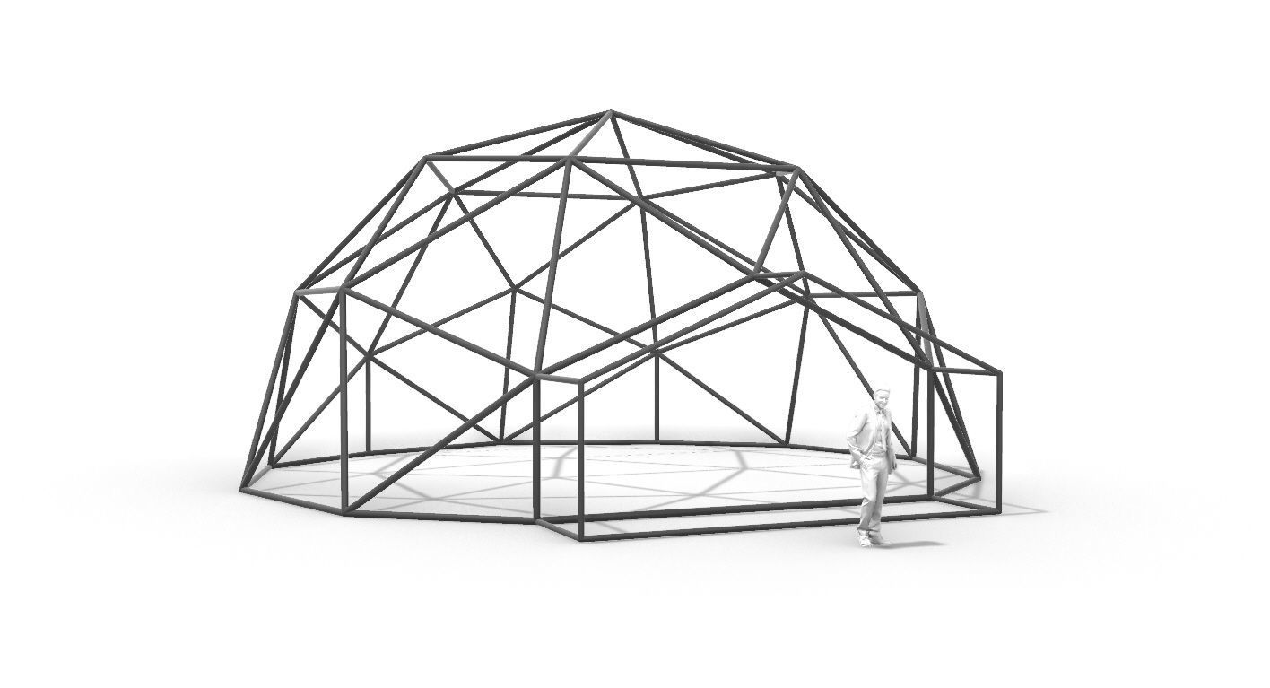 Geodesic Dome with Entry v1 3D model_34