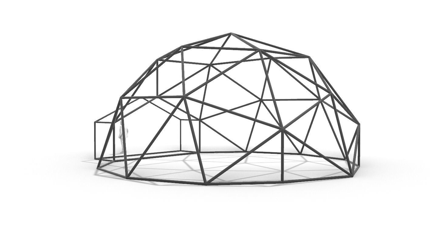 Geodesic Dome with Entry v1 3D model_11