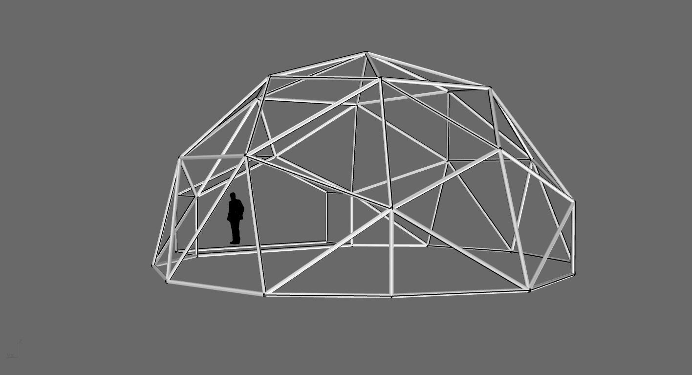 Geodesic Dome with Entry v1 3D model_107