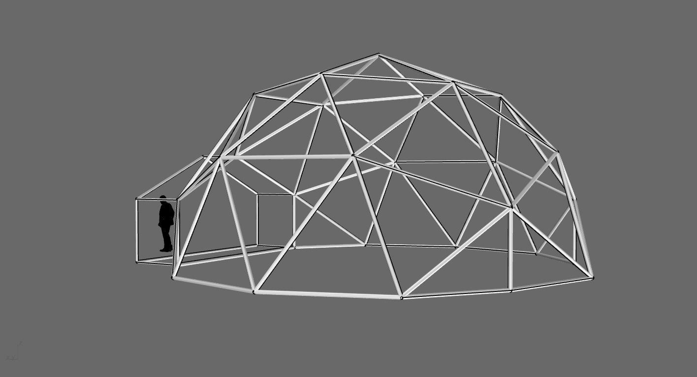 Geodesic Dome with Entry v1 3D model_104