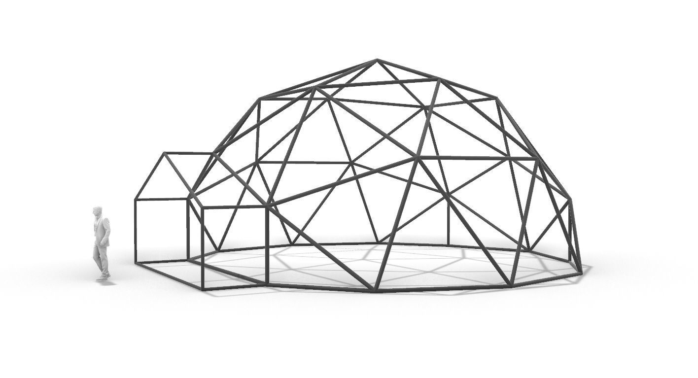 Geodesic Dome with Entry v1 3D model_6