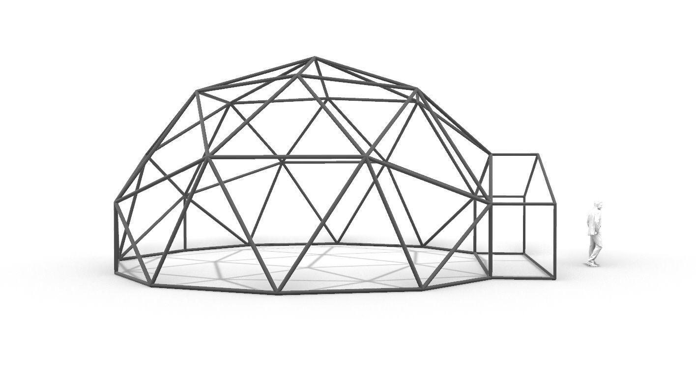Geodesic Dome with Entry v1 3D model_23