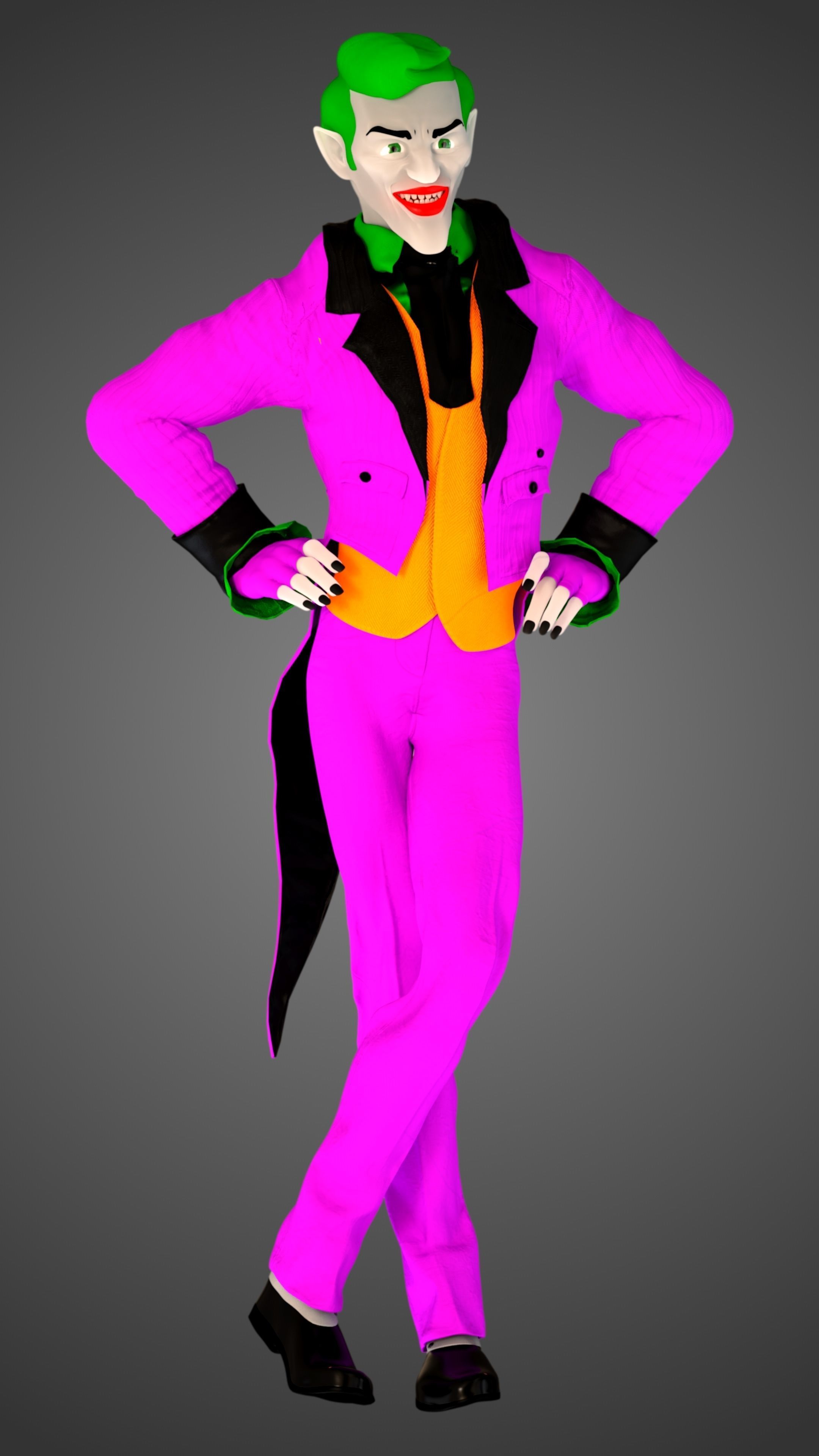 The Joker - Cartoon Style 3D model_9
