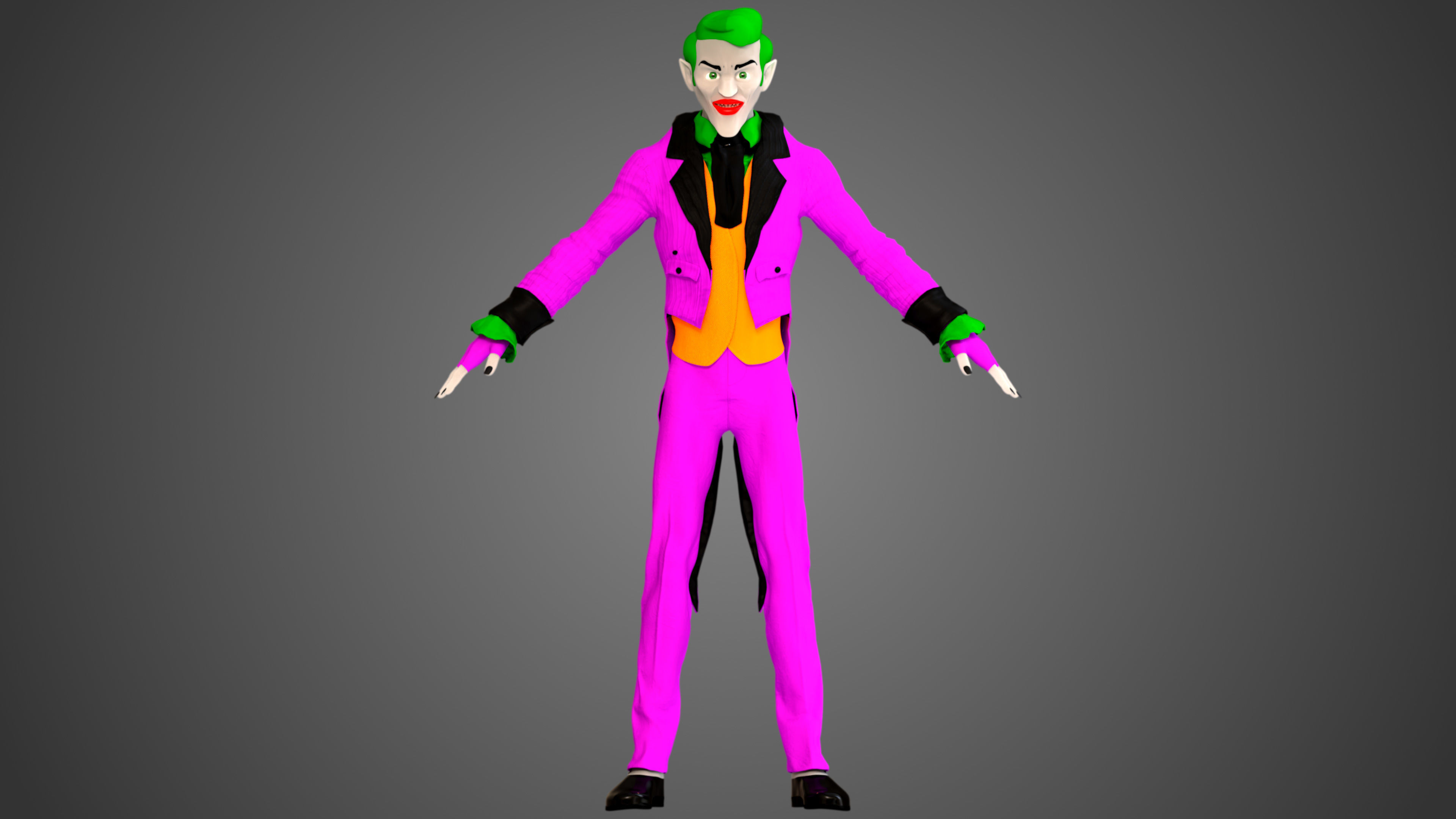 The Joker - Cartoon Style 3D model_4