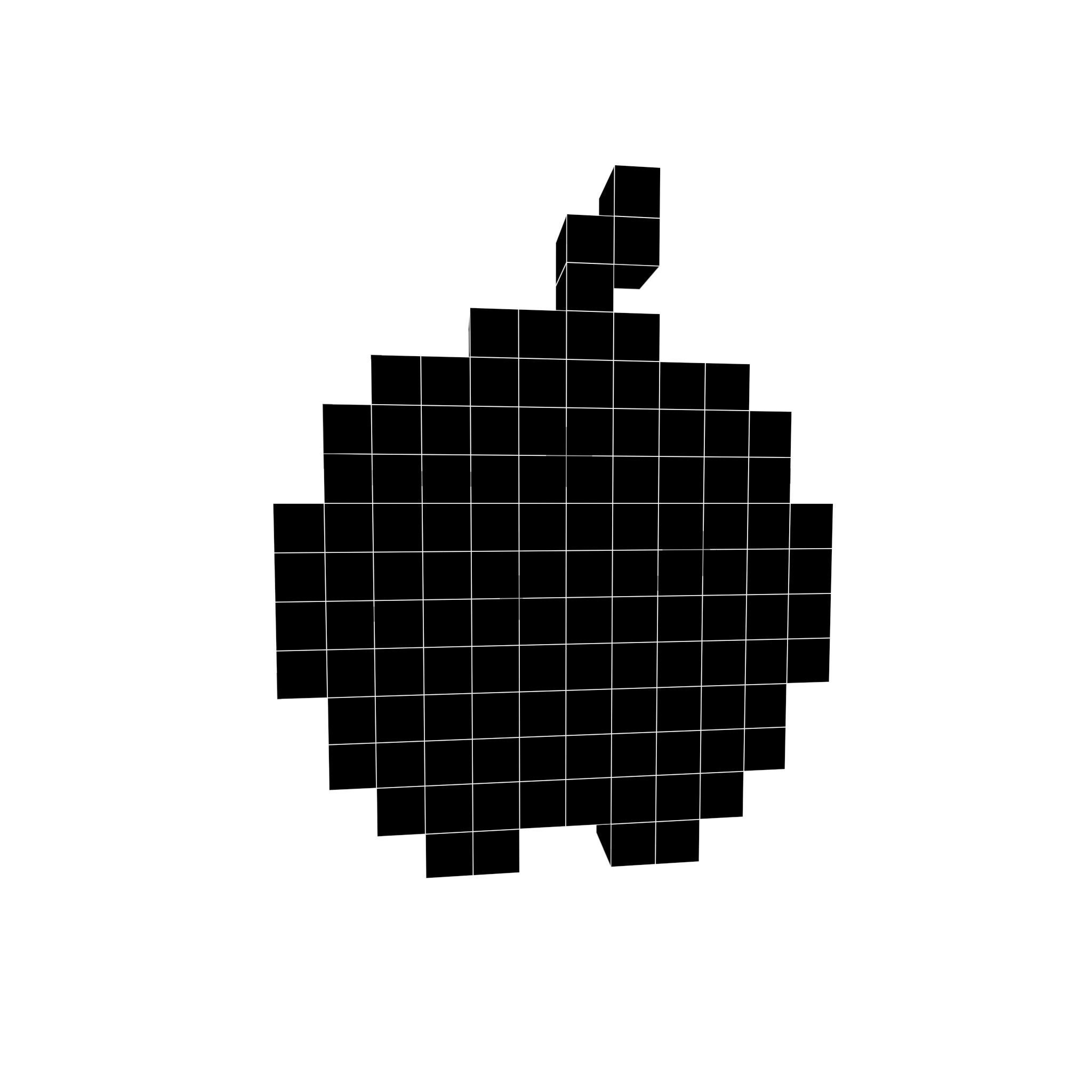 Pixel Apple v1 008 Low-poly 3D model_4