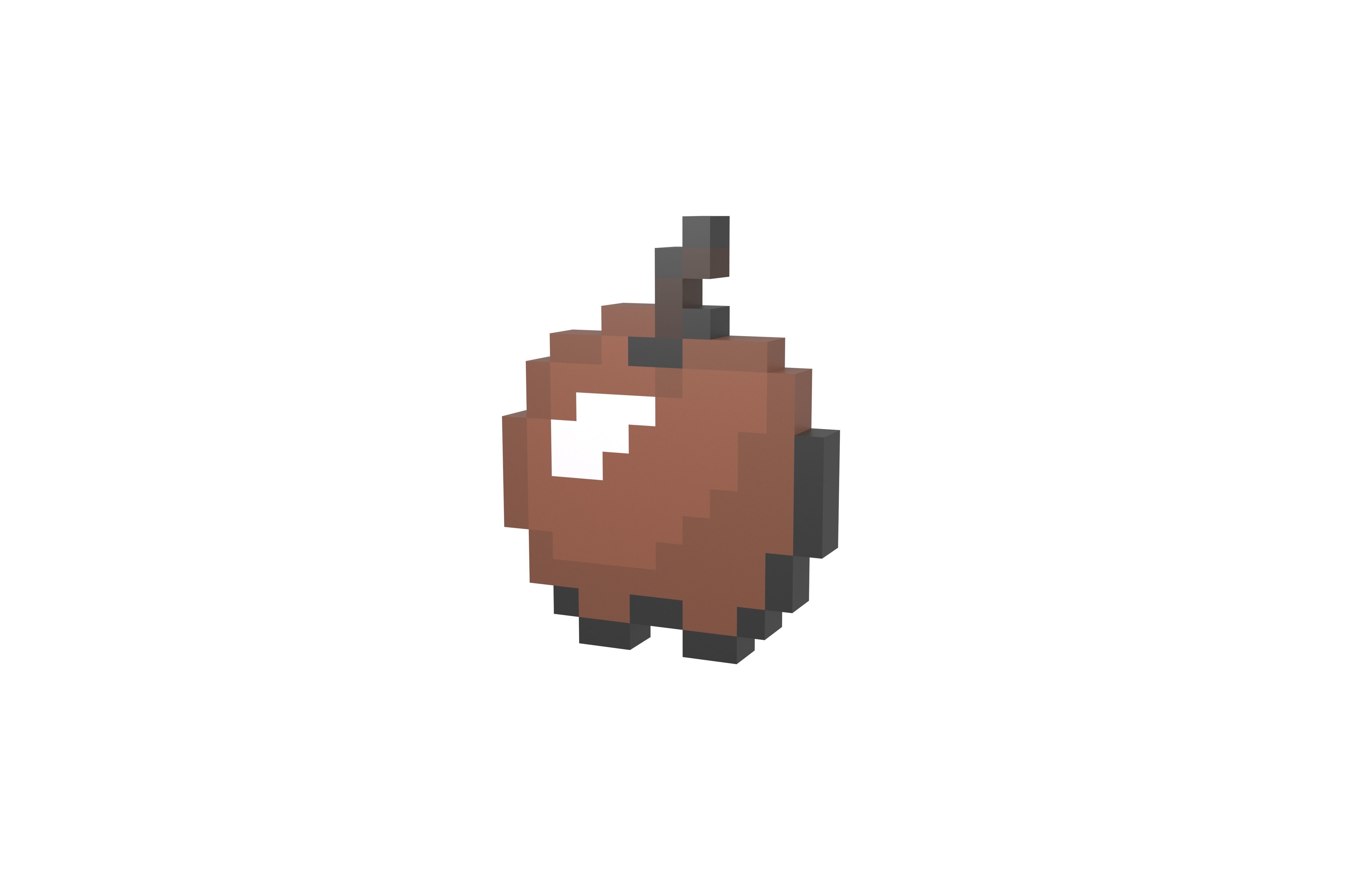 Pixel Apple v1 010 Low-poly 3D model_2