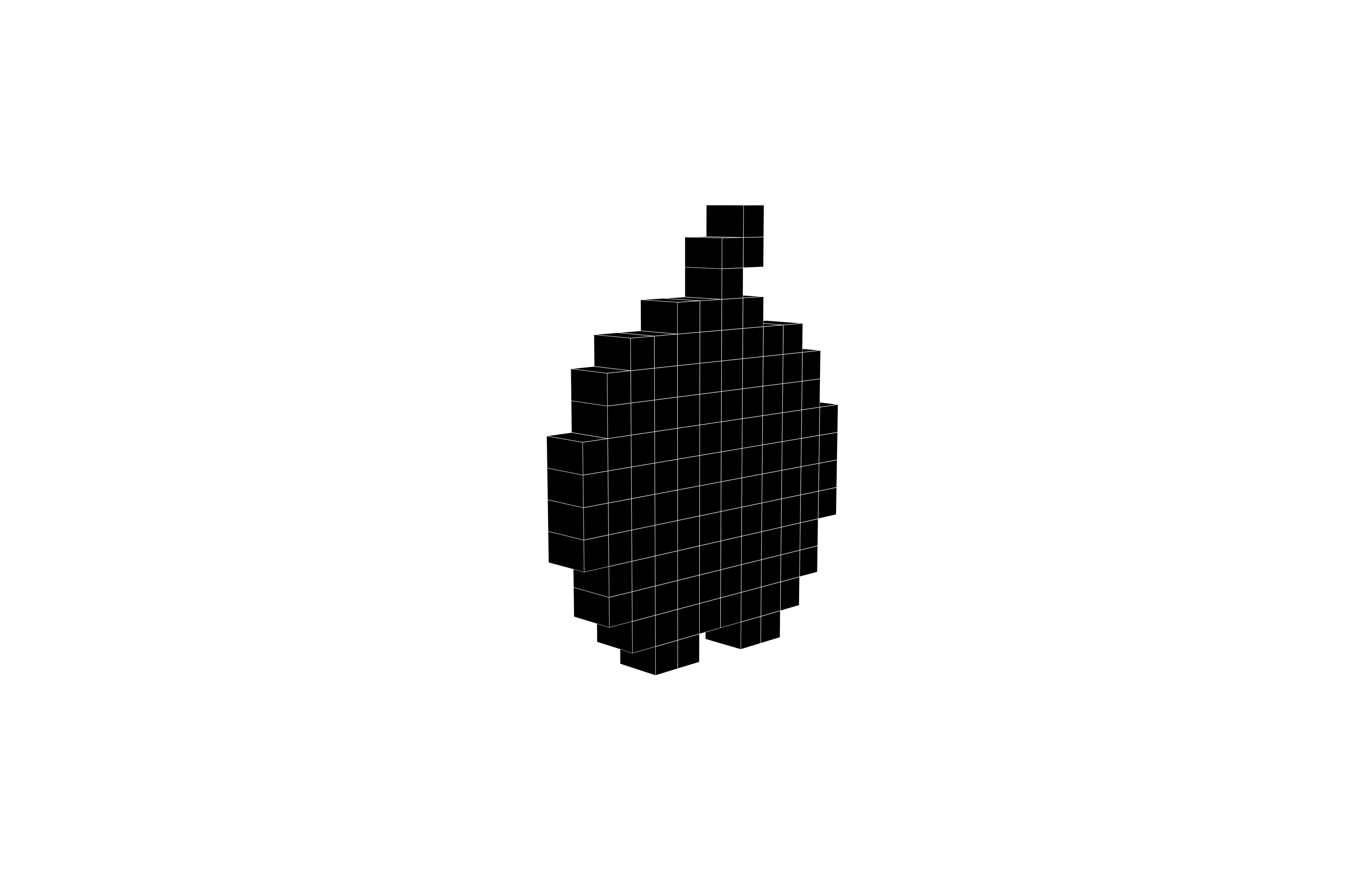 Pixel Apple v1 013 Low-poly 3D model_7