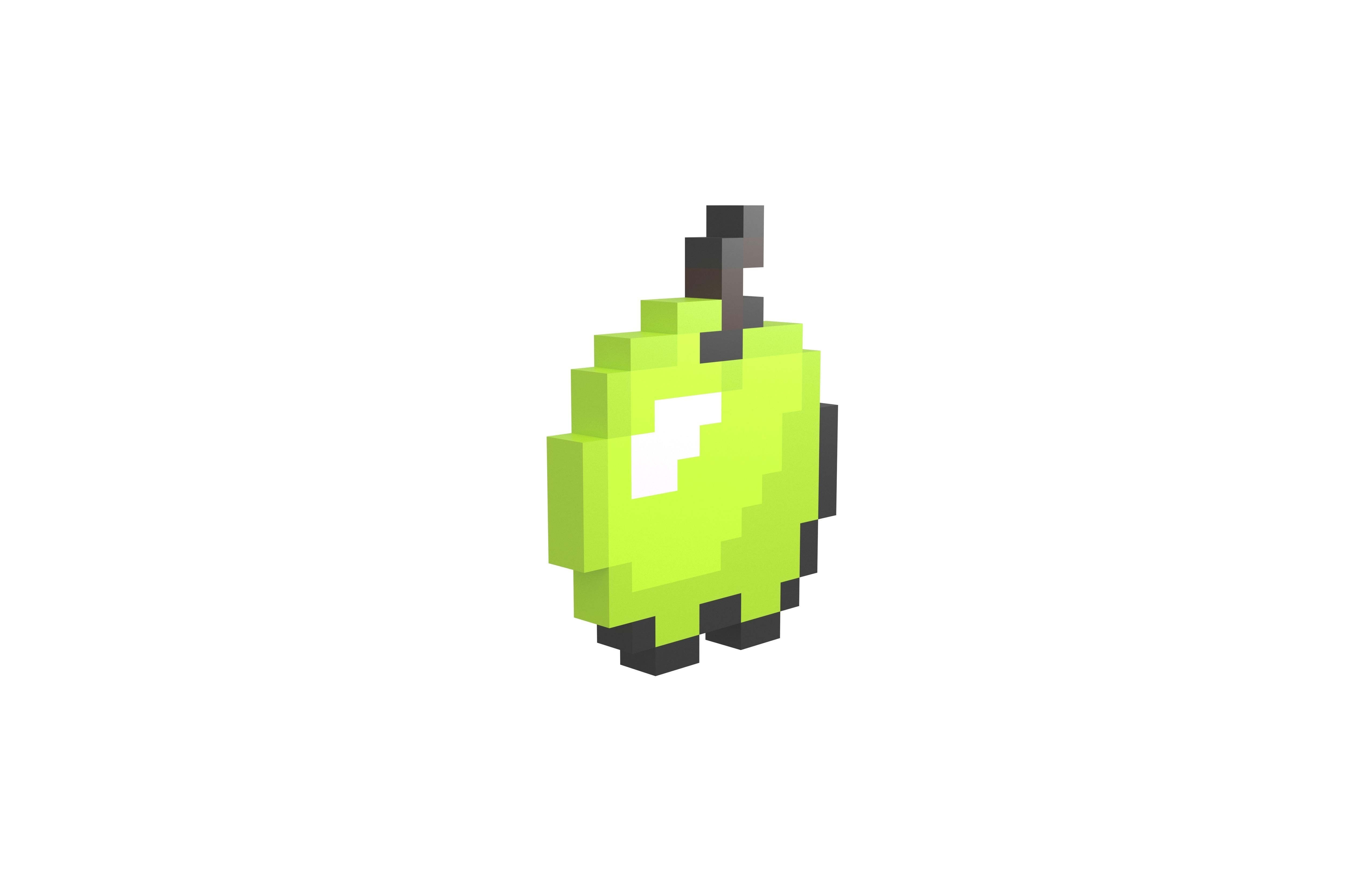 Pixel Apple v1 013 Low-poly 3D model_3