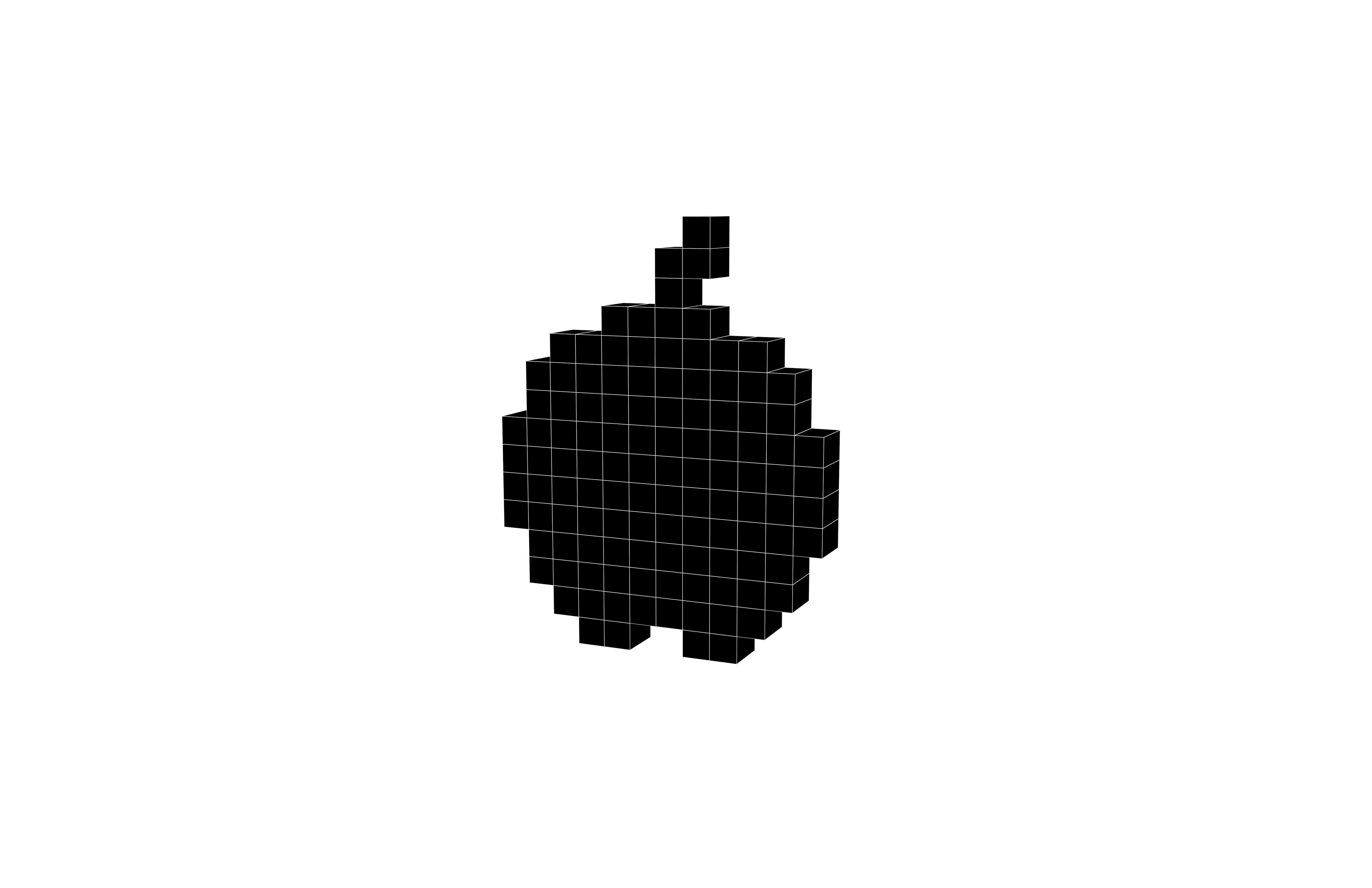 Pixel Apple v1 013 Low-poly 3D model_6