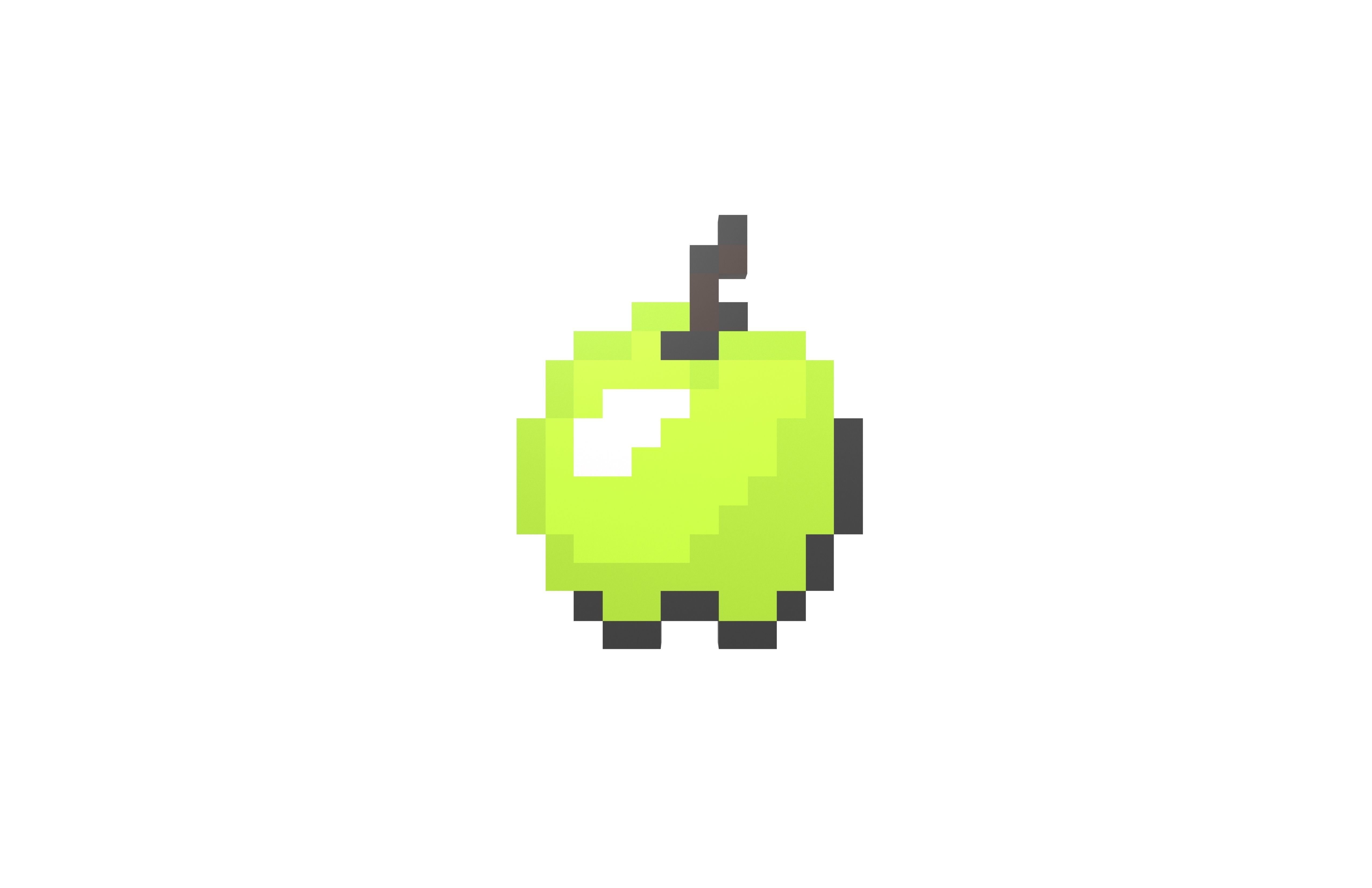 Pixel Apple v1 013 Low-poly 3D model_1