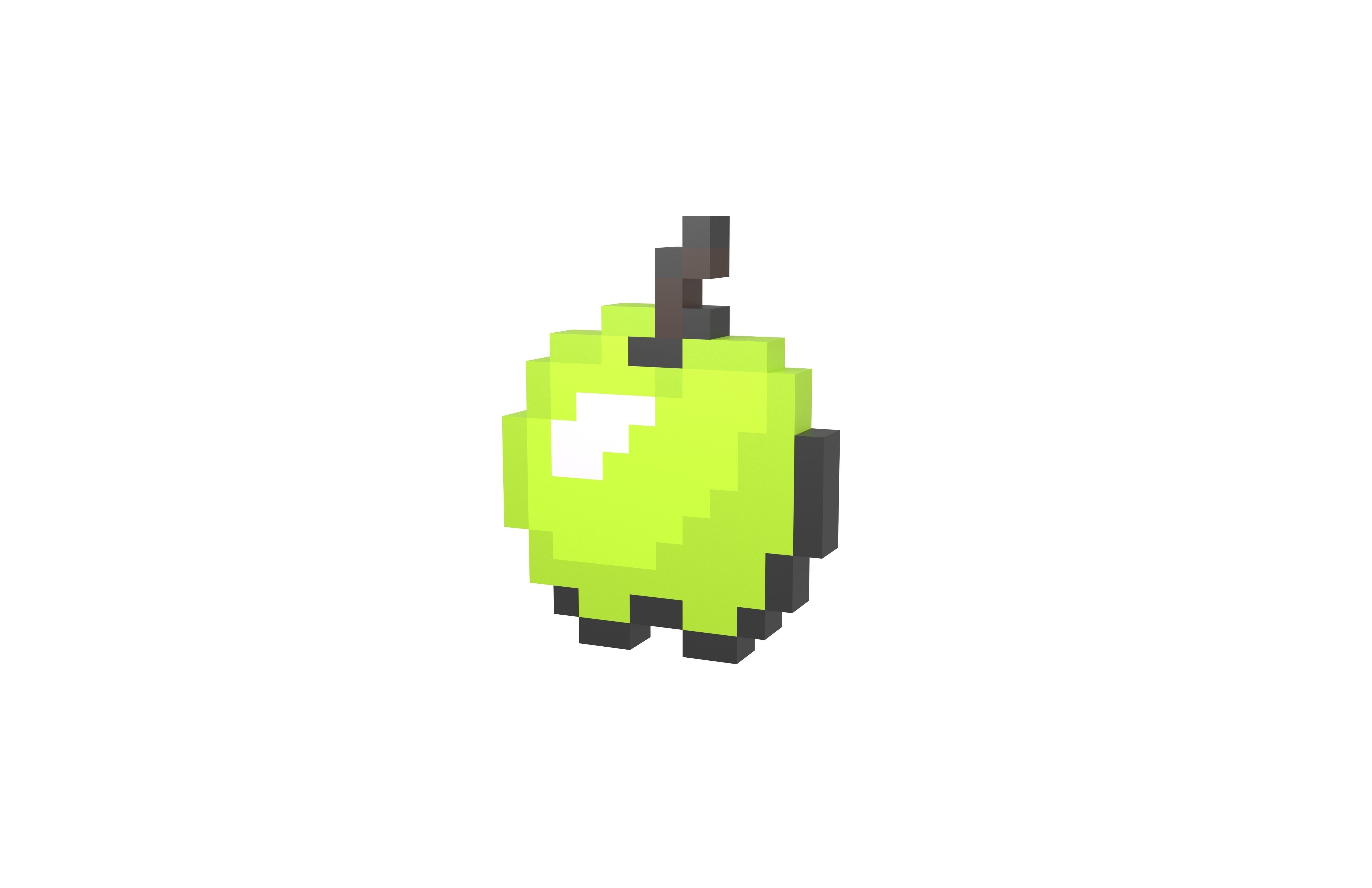 Pixel Apple v1 013 Low-poly 3D model_2