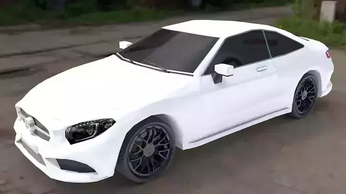 Mercedes Benz S Class Coupe Low-poly 3D model