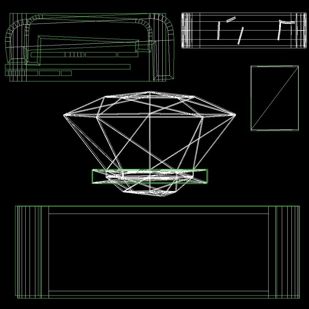 barra de bar Low-poly 3D model_2