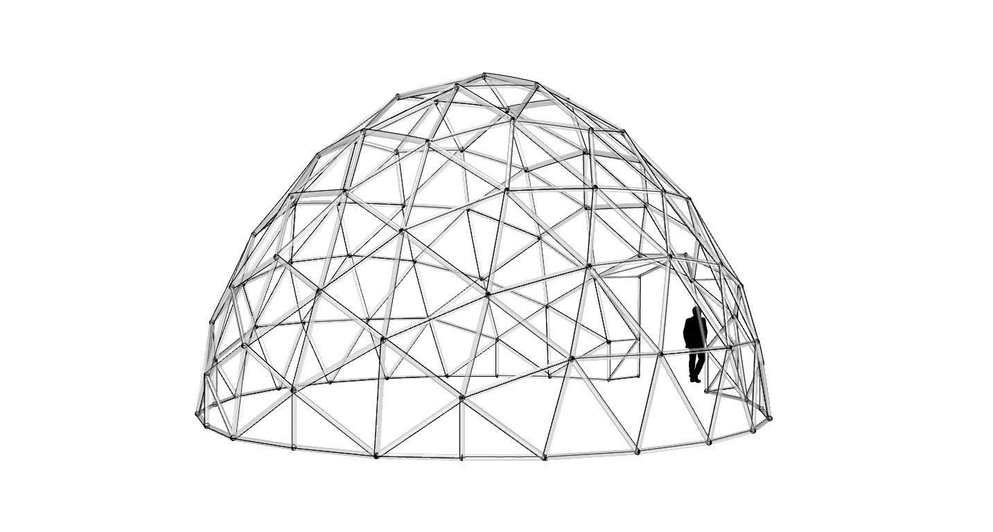 Geodesic Dome with Door Opening V2 3D model_34