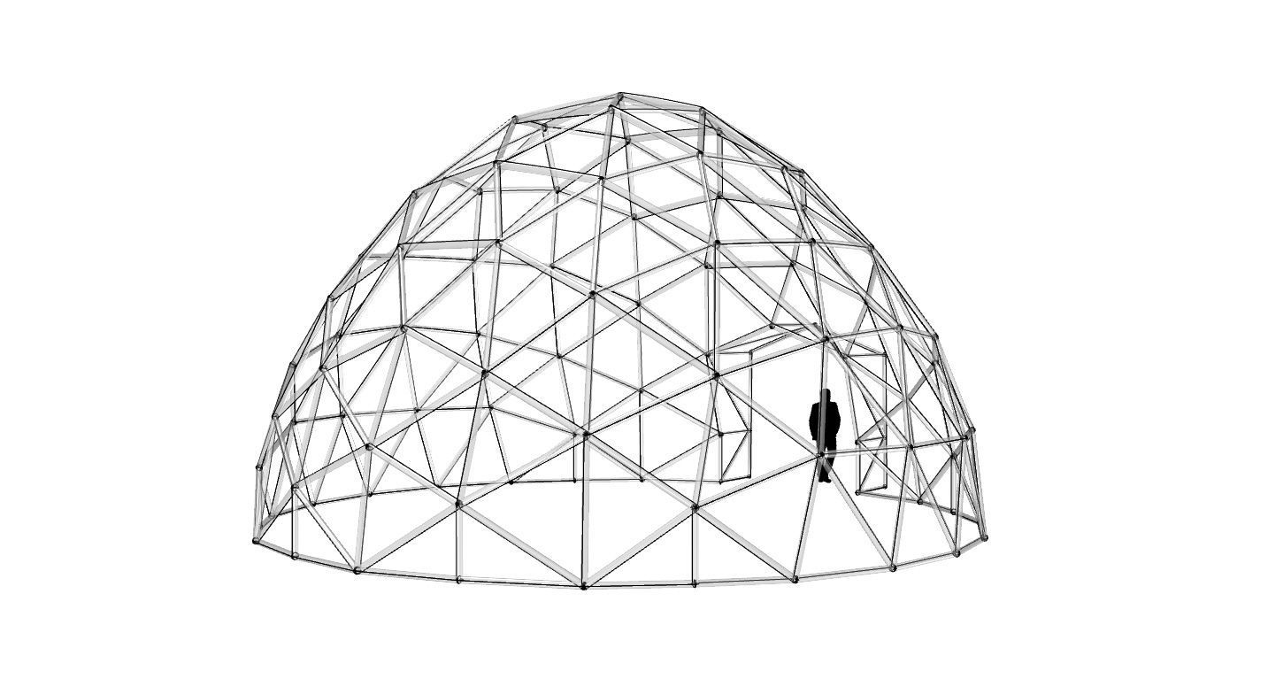 Geodesic Dome with Door Opening V2 3D model_33