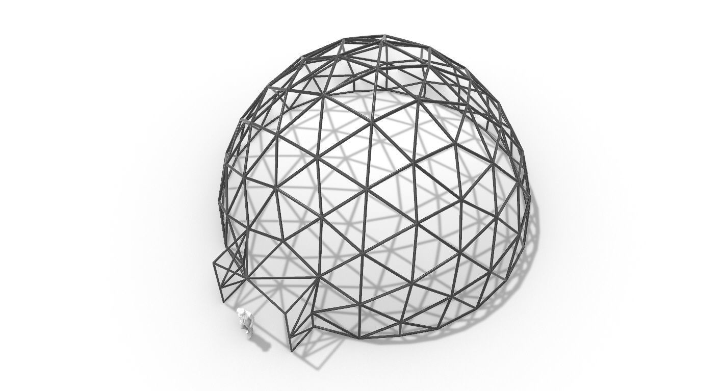 Geodesic Dome with Door Opening V2 3D model_56