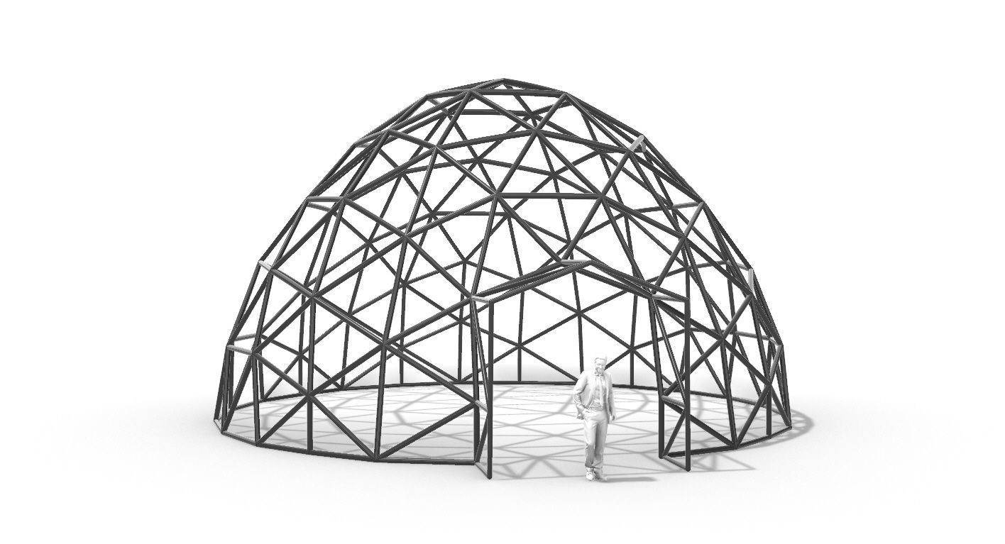 Geodesic Dome with Door Opening V2 3D model_110