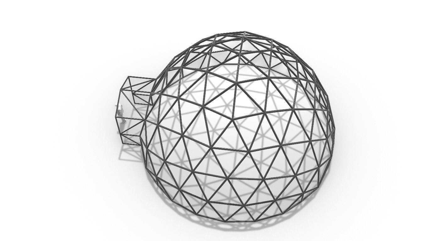Geodesic Dome with Door Opening V2 3D model_58