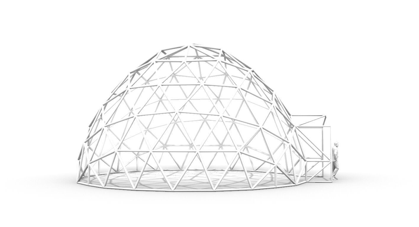 Geodesic Dome with Door Opening V2 3D model_48