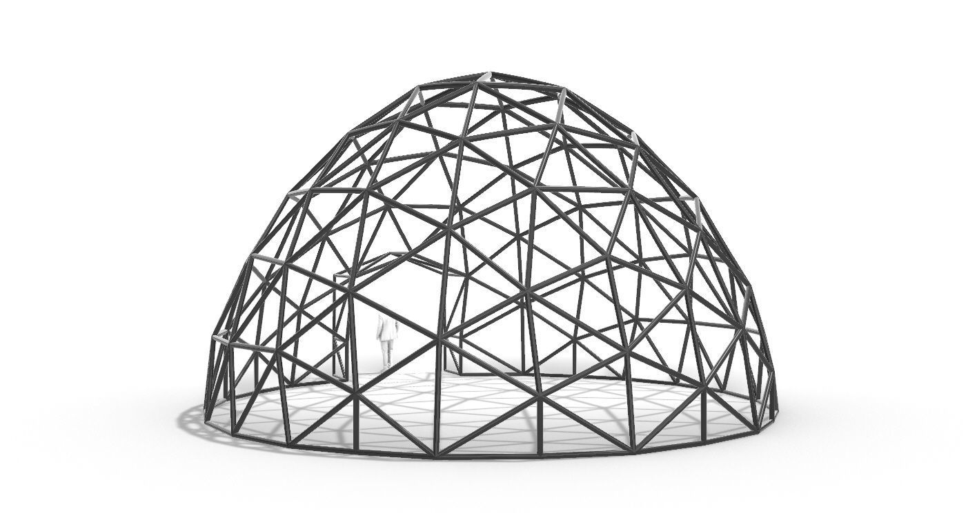 Geodesic Dome with Door Opening V2 3D model_96