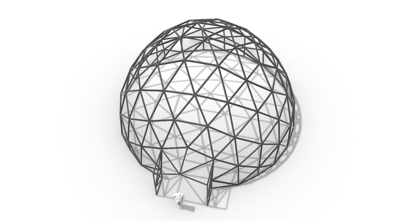 Geodesic Dome with Door Opening V2 3D model_54