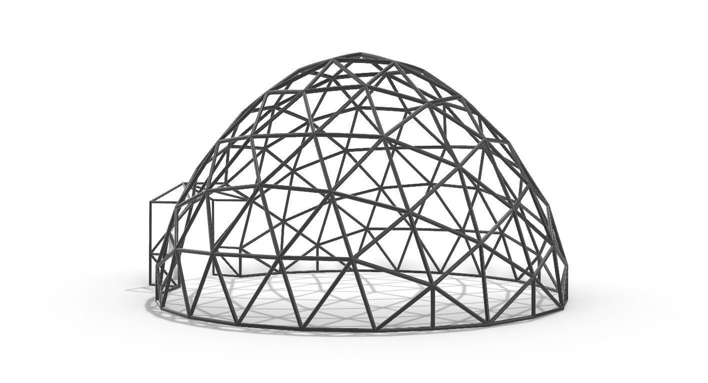 Geodesic Dome with Door Opening V2 3D model_92