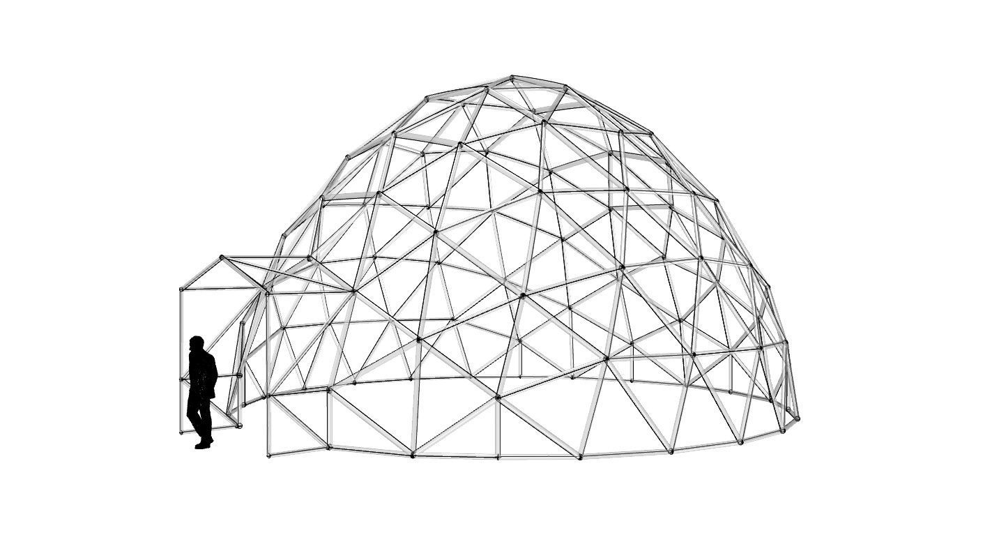 Geodesic Dome with Door Opening V2 3D model_18