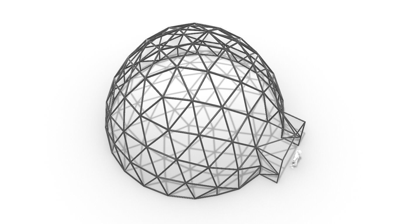 Geodesic Dome with Door Opening V2 3D model_78