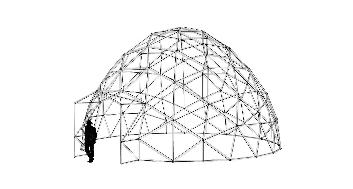 Geodesic Dome with Door Opening V2 3D model_114