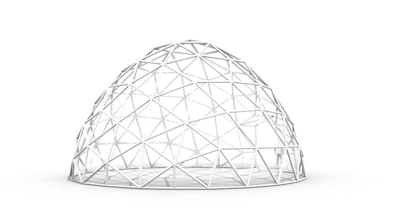 Geodesic Dome with Door Opening V2 3D model_15