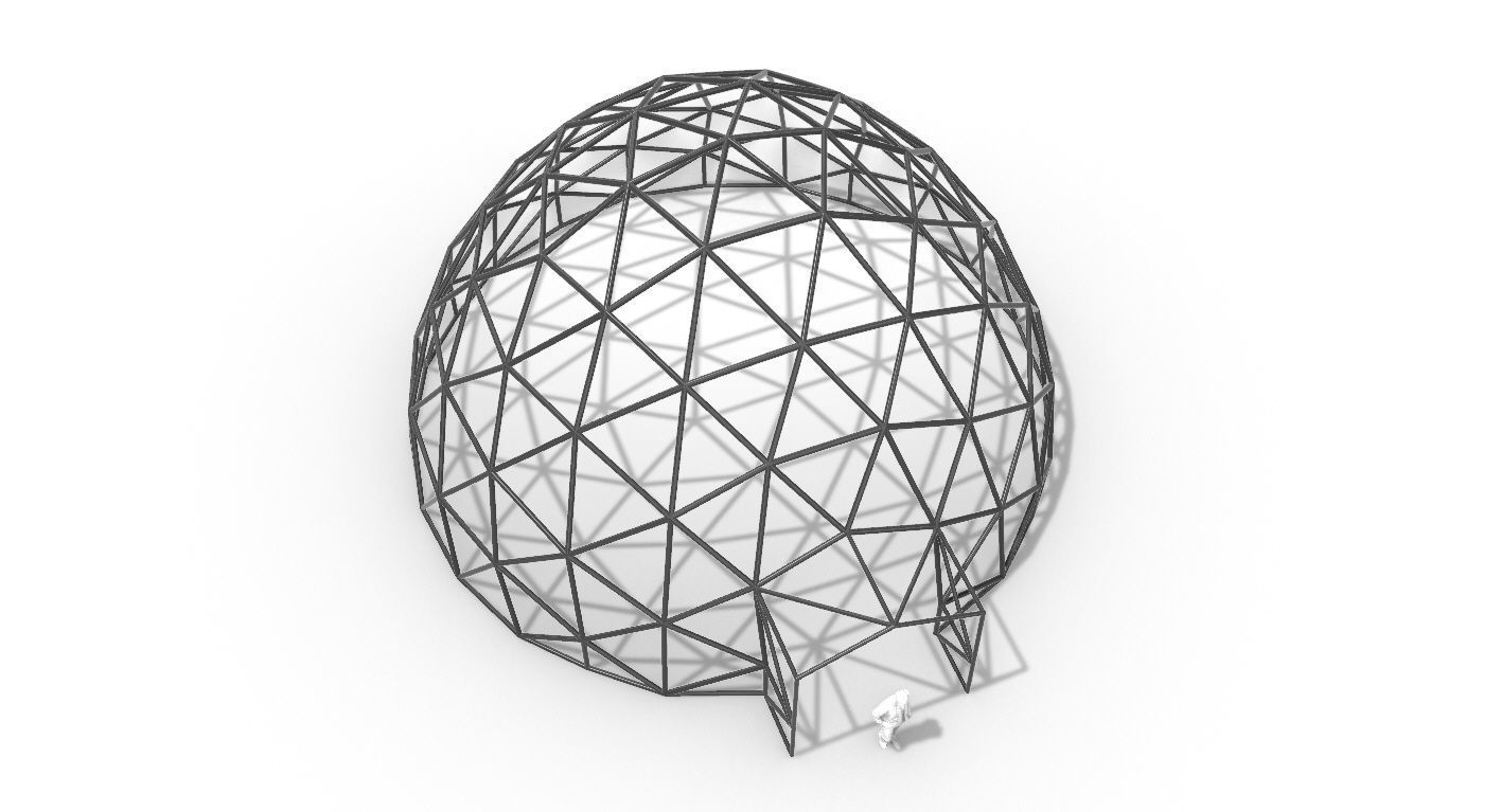 Geodesic Dome with Door Opening V2 3D model_82