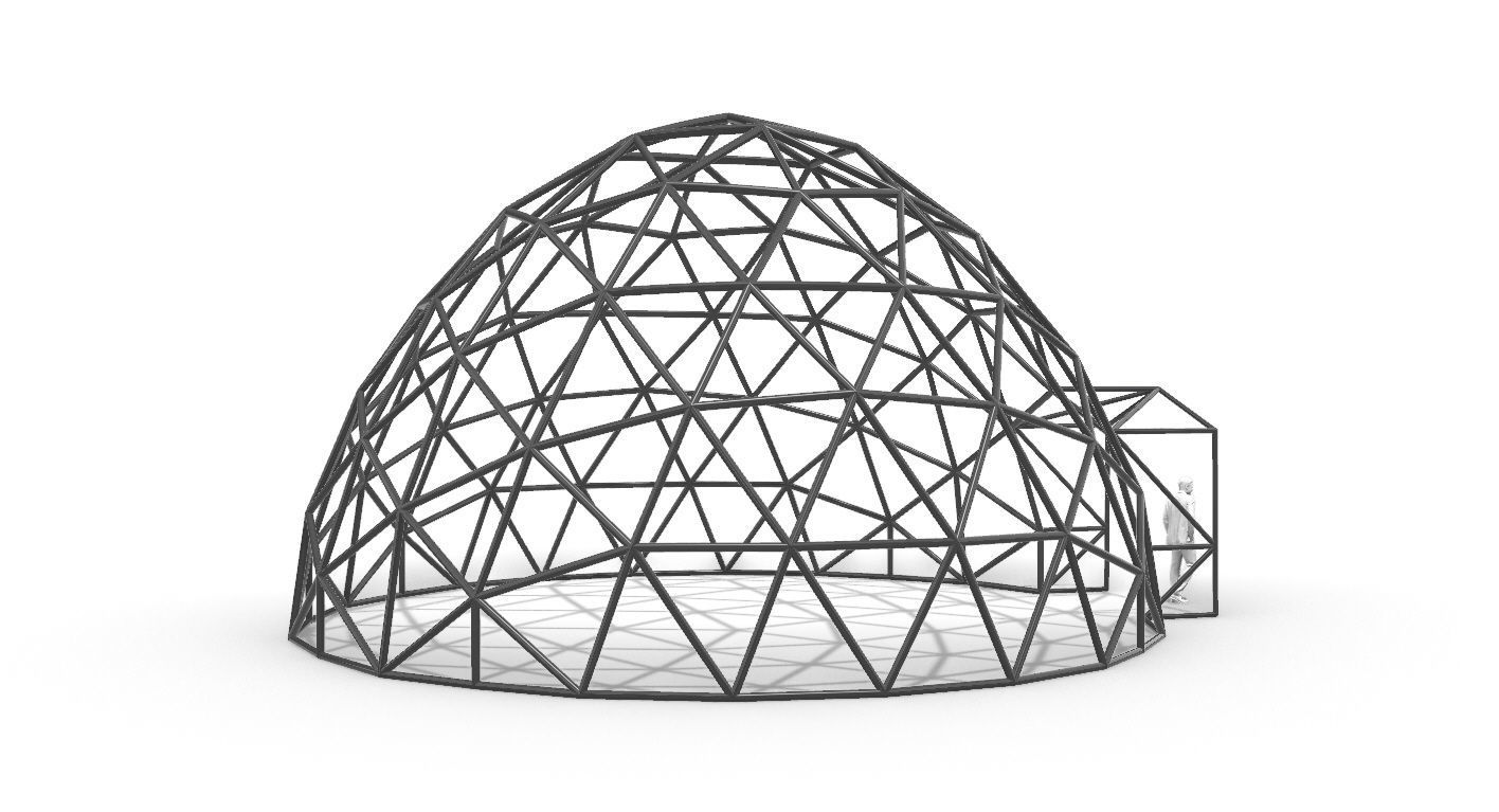 Geodesic Dome with Door Opening V2 3D model_102