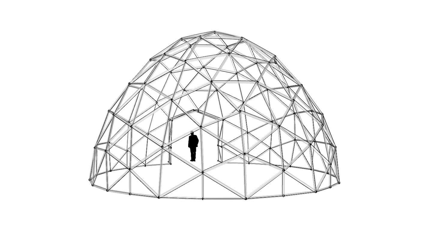 Geodesic Dome with Door Opening V2 3D model_29