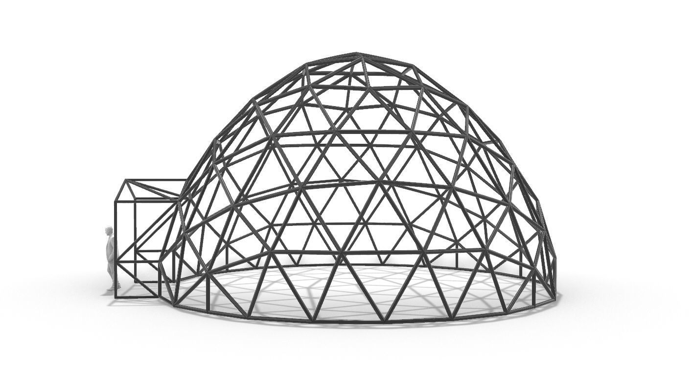 Geodesic Dome with Door Opening V2 3D model_87