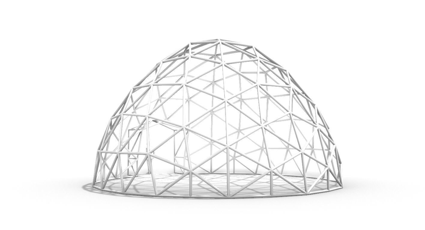 Geodesic Dome with Door Opening V2 3D model_7