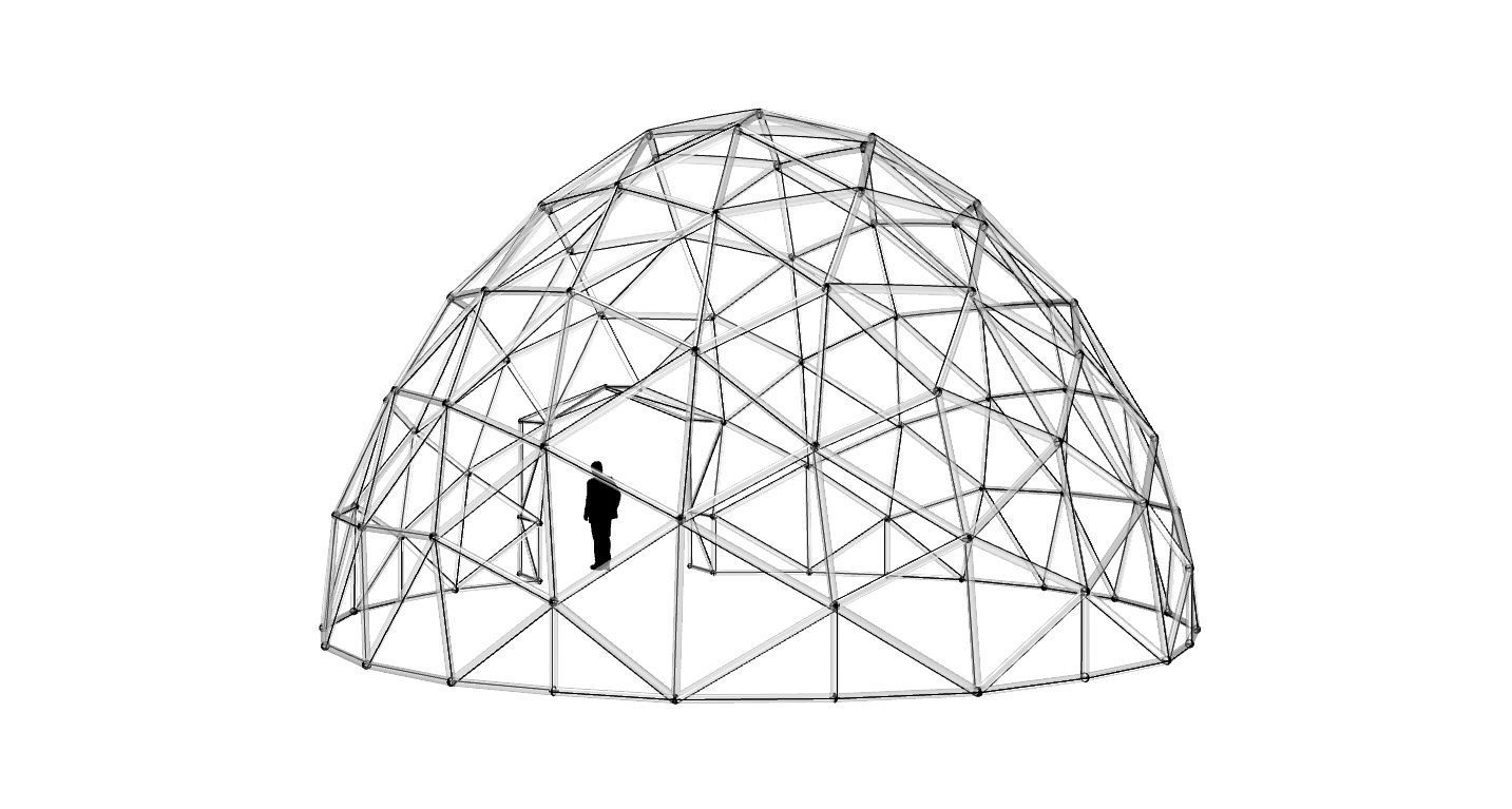 Geodesic Dome with Door Opening V2 3D model_27