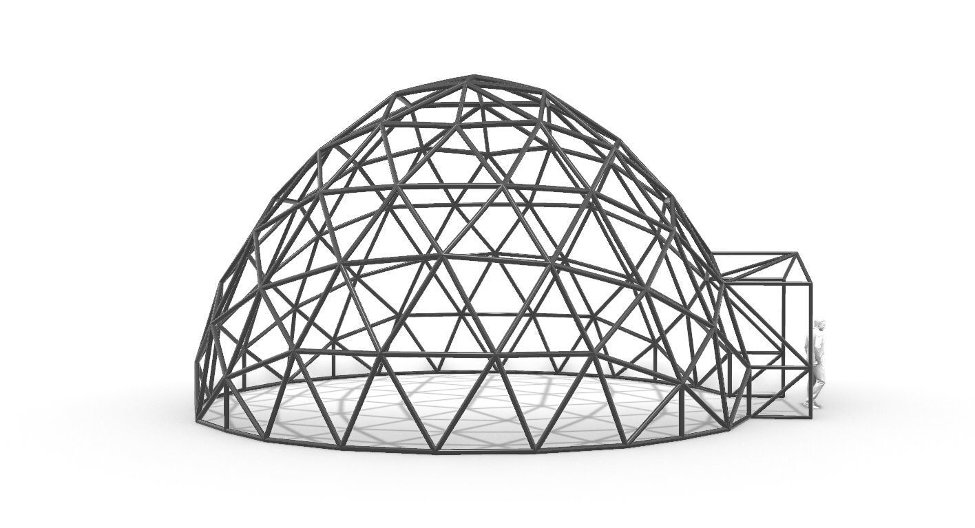 Geodesic Dome with Door Opening V2 3D model_104