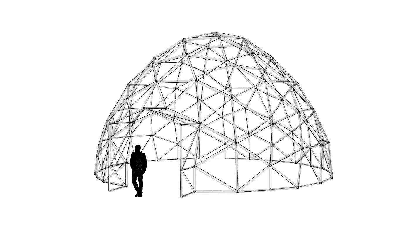 Geodesic Dome with Door Opening V2 3D model_113