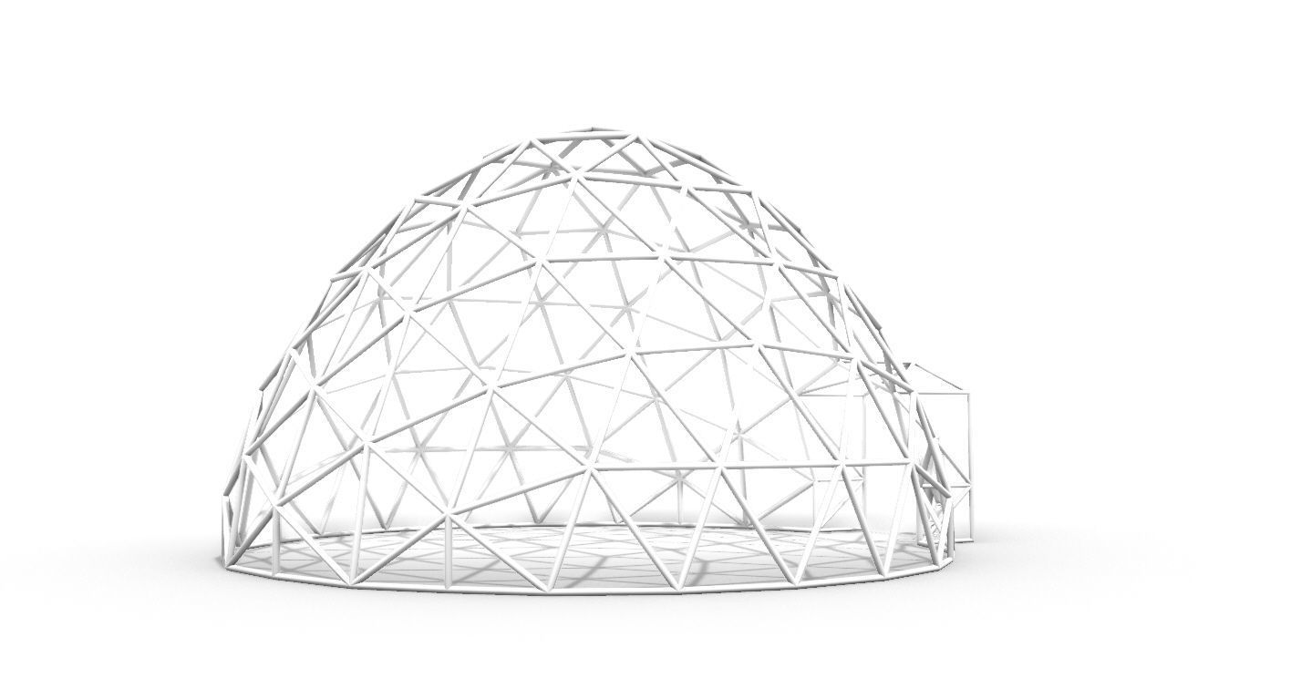 Geodesic Dome with Door Opening V2 3D model_44
