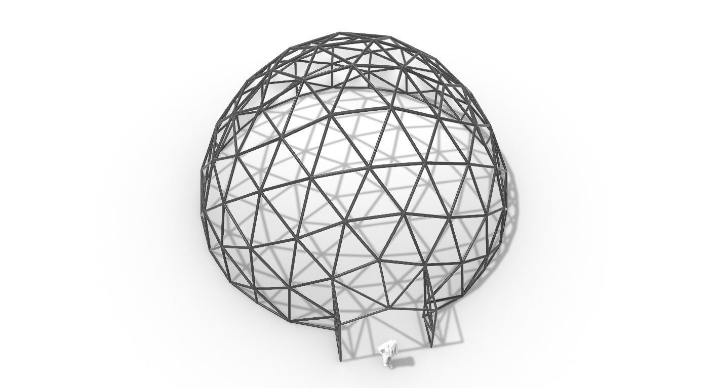 Geodesic Dome with Door Opening V2 3D model_80