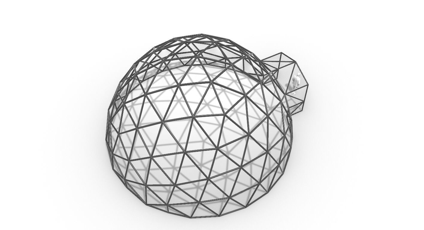 Geodesic Dome with Door Opening V2 3D model_74