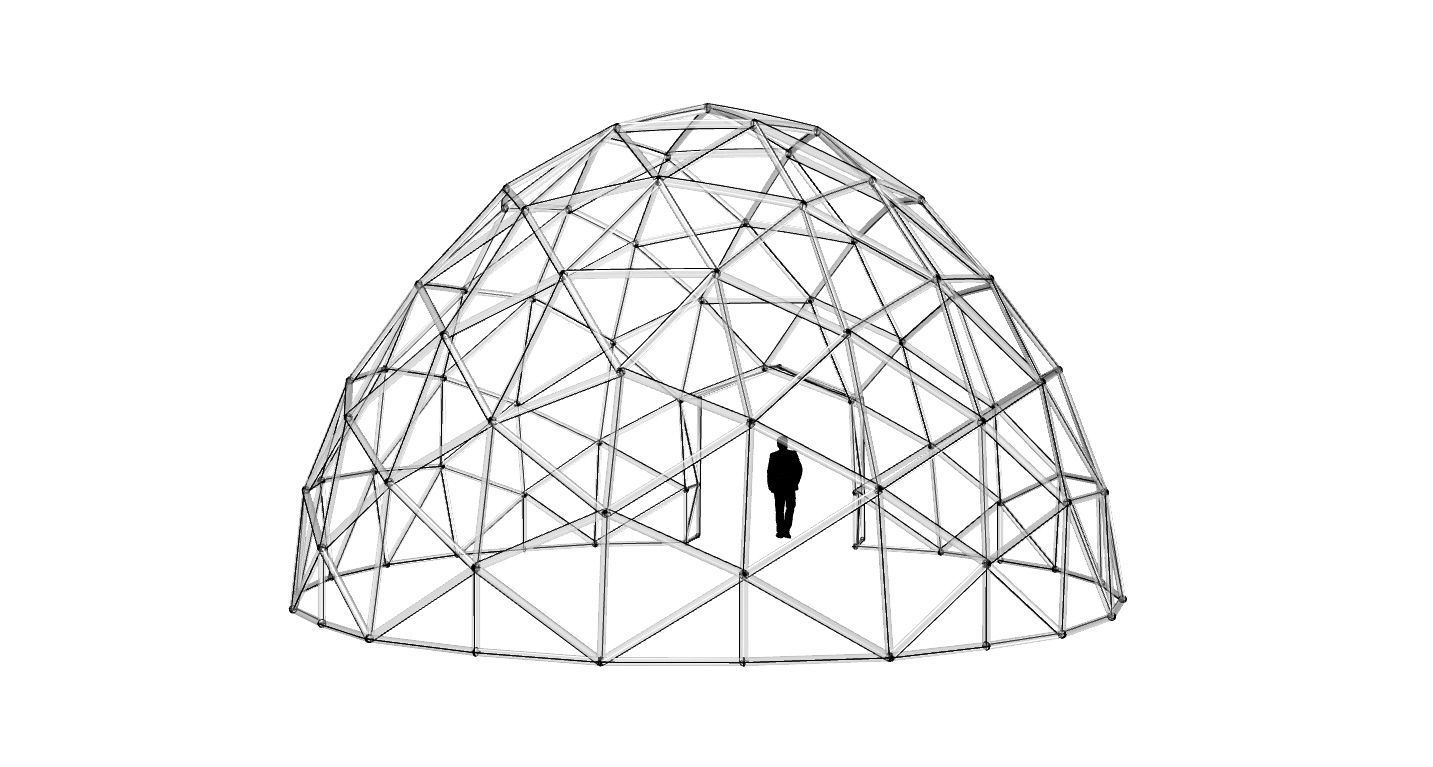 Geodesic Dome with Door Opening V2 3D model_30
