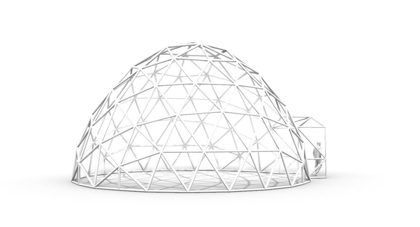 Geodesic Dome with Door Opening V2 3D model_50