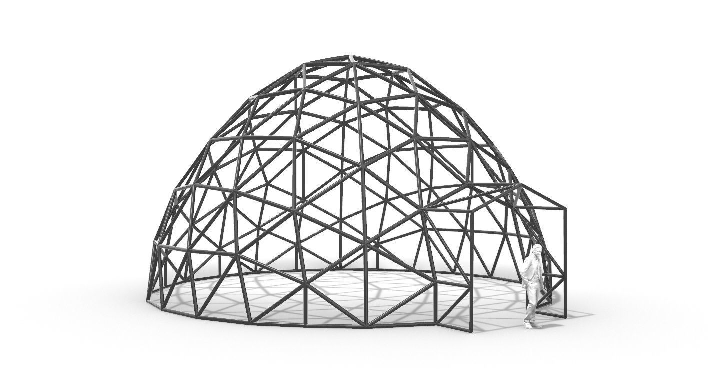 Geodesic Dome with Door Opening V2 3D model_109