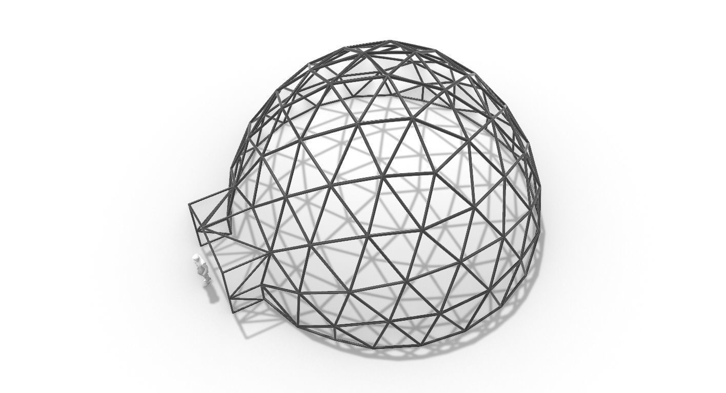 Geodesic Dome with Door Opening V2 3D model_62