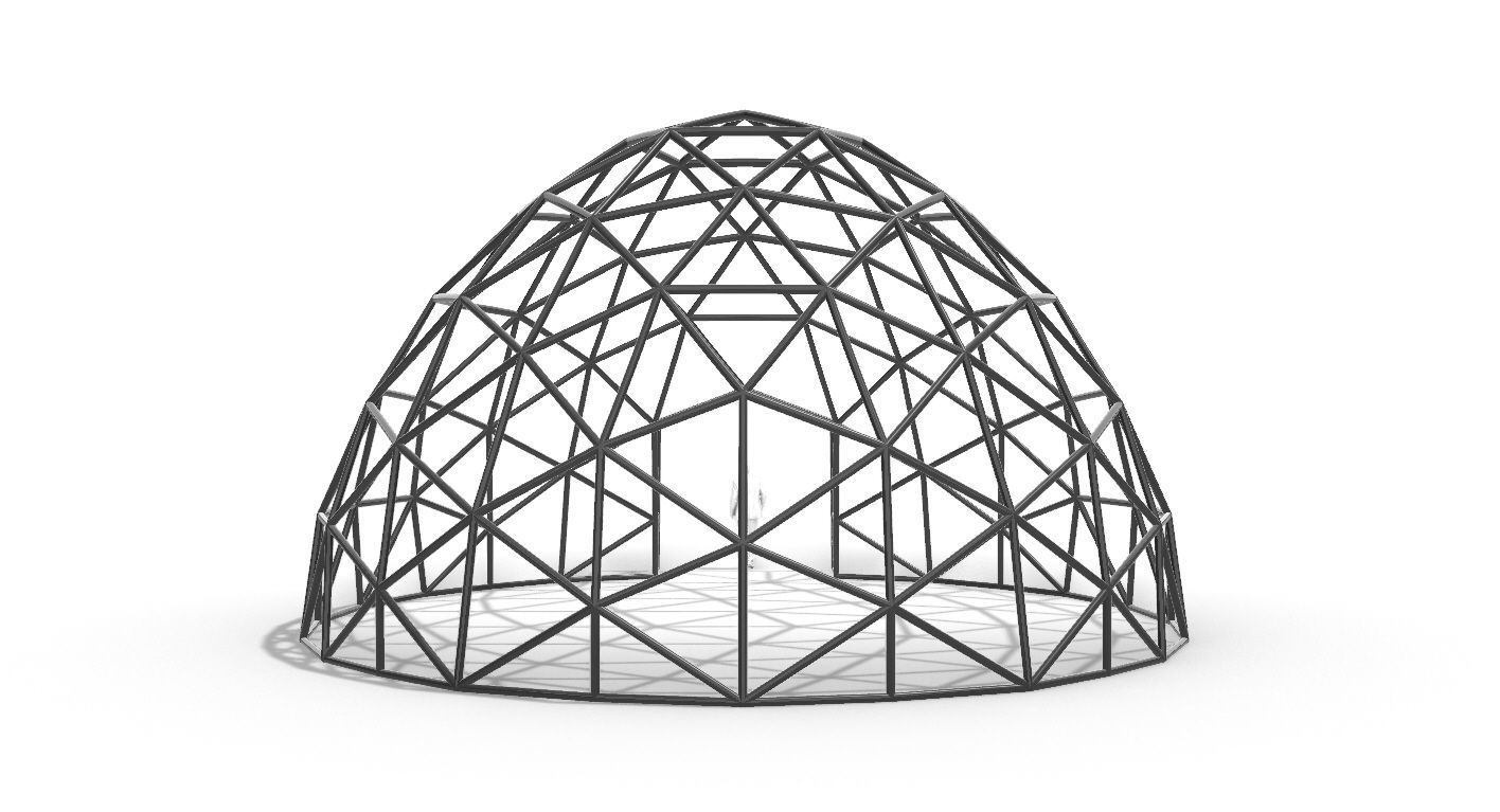 Geodesic Dome with Door Opening V2 3D model_95