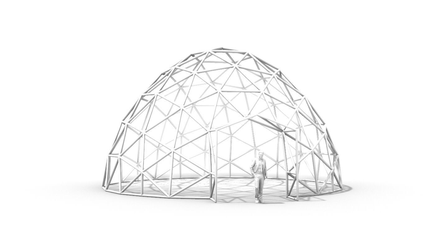 Geodesic Dome with Door Opening V2 3D model_53