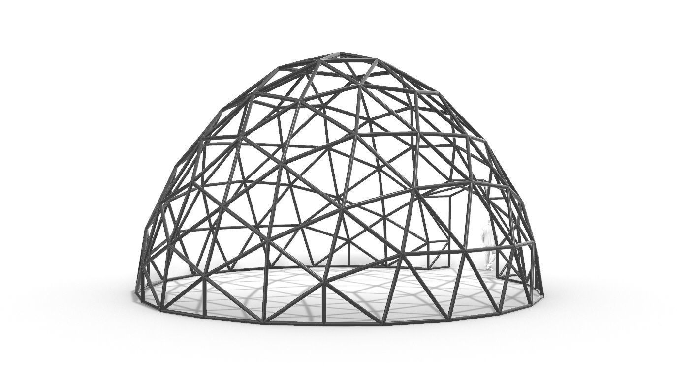 Geodesic Dome with Door Opening V2 3D model_100